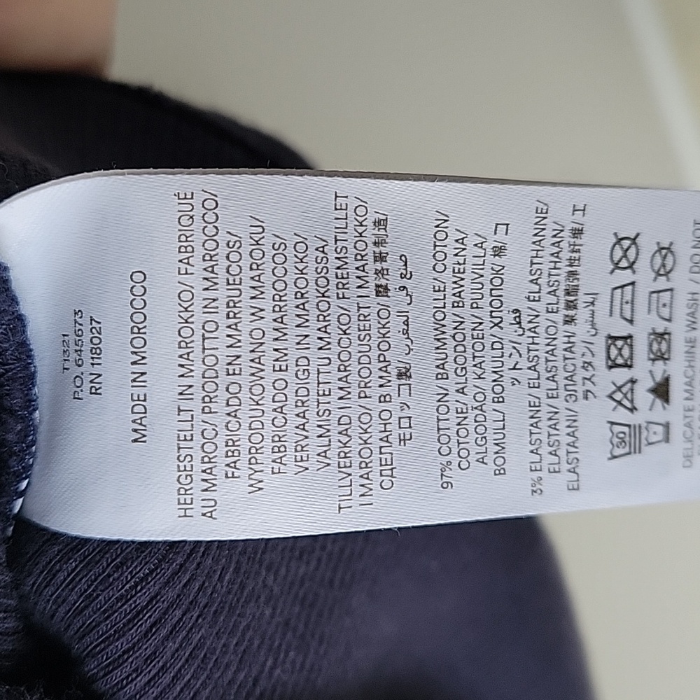 Boden Women Top Crewneck Ribbed Fitted Navy Blue Long Sleeve Size Large - Picture 4 of 5